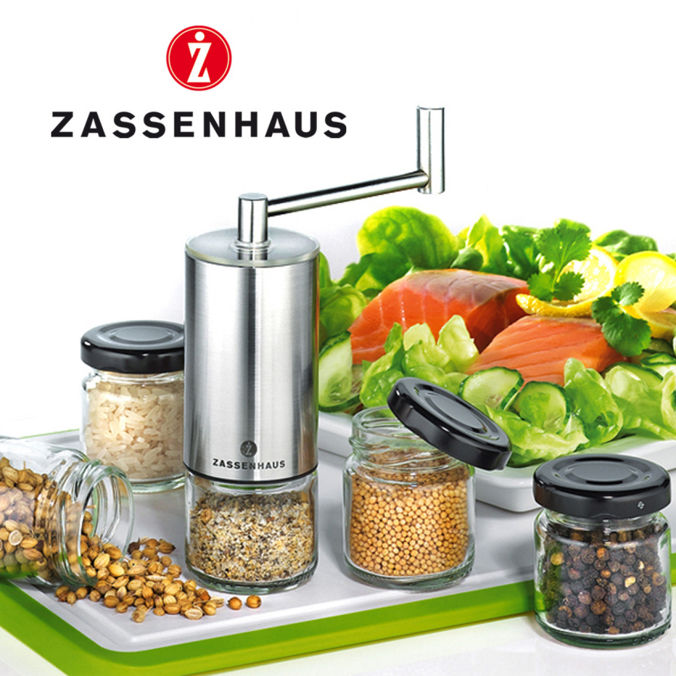 Zassenhaus Concept Spice Mill with 4 Small Storage Jars & 1 Collection Jar