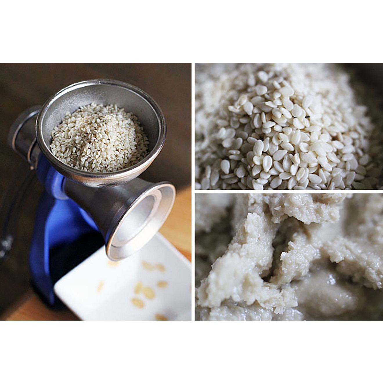 Manual Poppy Seed Mill Spice Grinder painted Beige