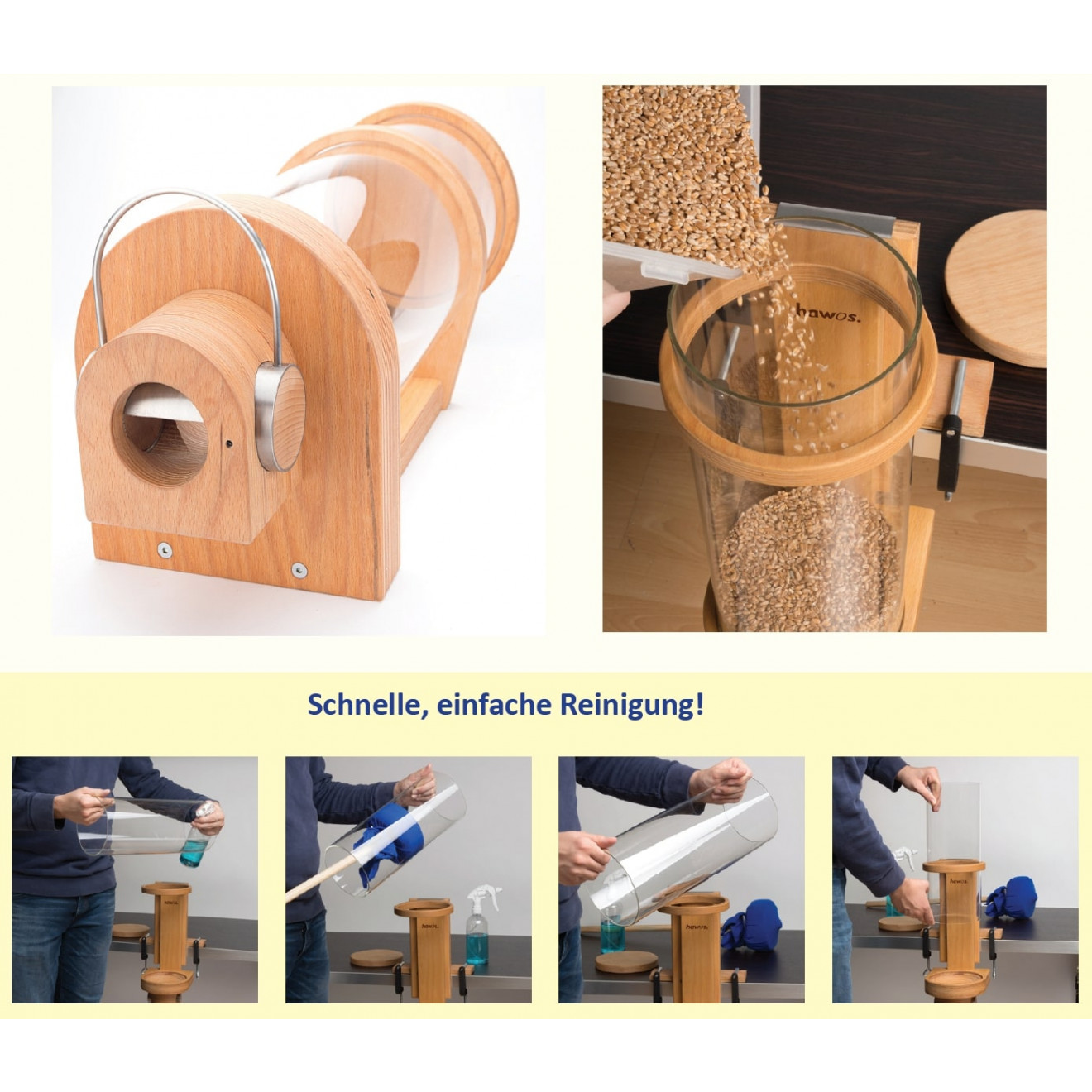 Hawos glass grain silo dispenser for 11 lbs (5 kg) grain