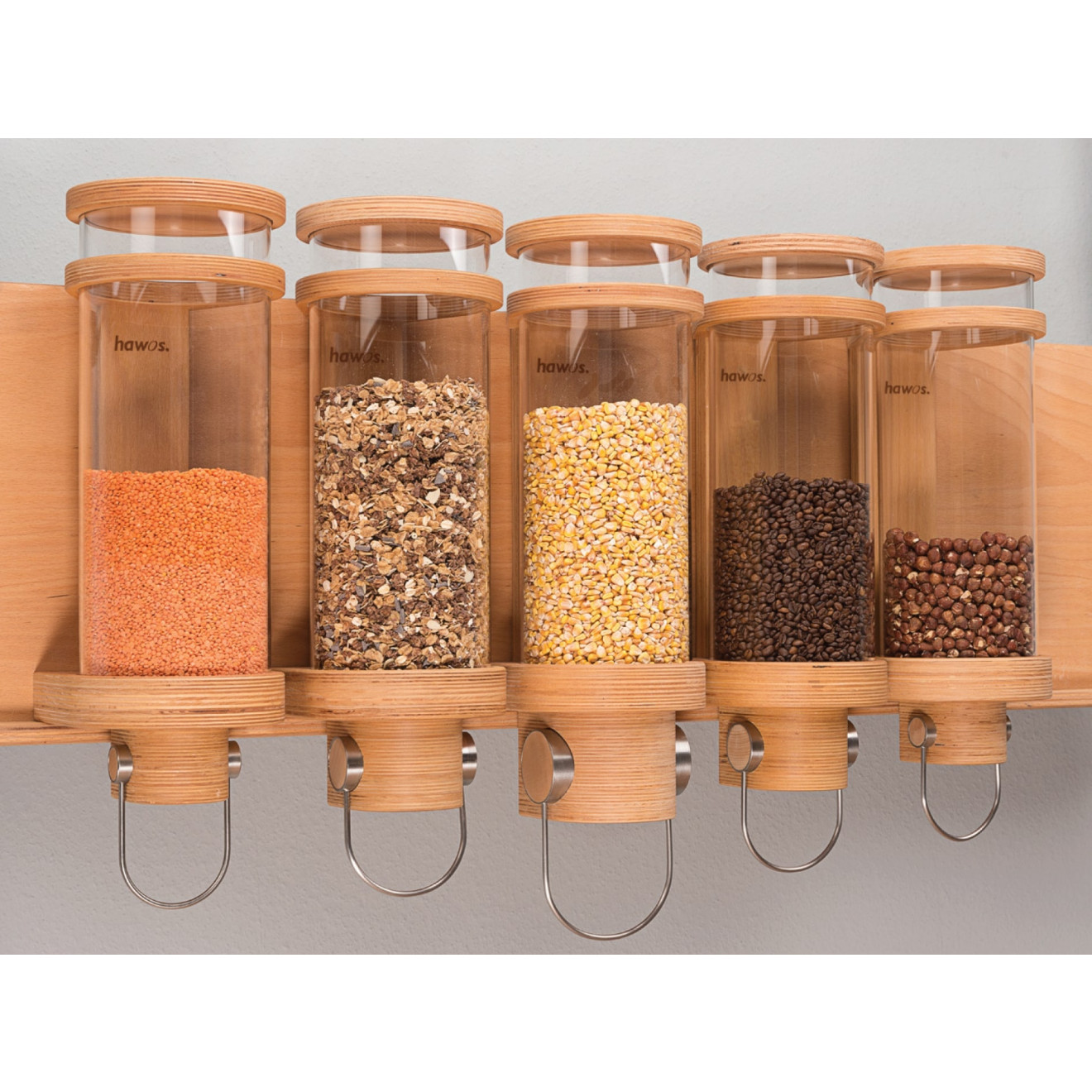 Hawos glass grain silo dispenser for 11 lbs (5 kg) grain