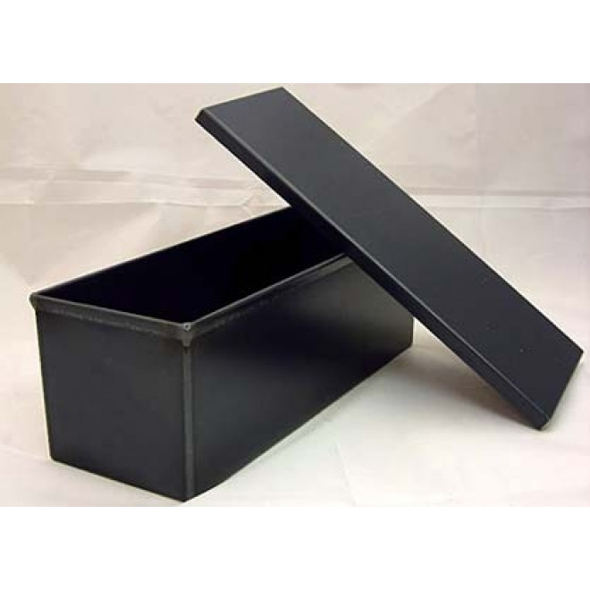 Blue glossy metal baking pan with lid, for 3.3lb (1.500g)