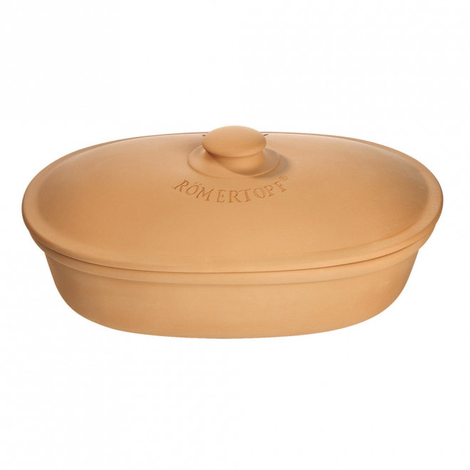 Clay Bread Crock Oval, terracotta