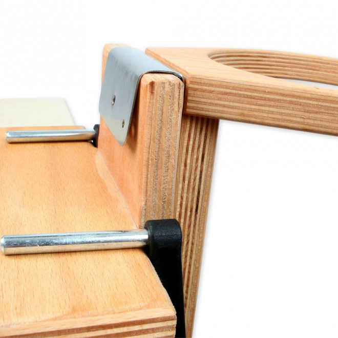 Curved bracket with felt + screws, for hanging glass silos