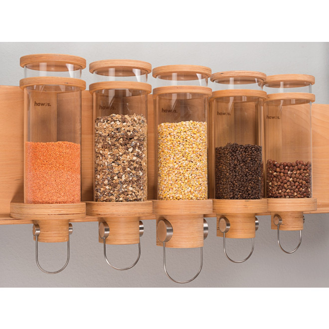 Hawos glass grain silo dispenser for 11 lbs (5 kg) grain