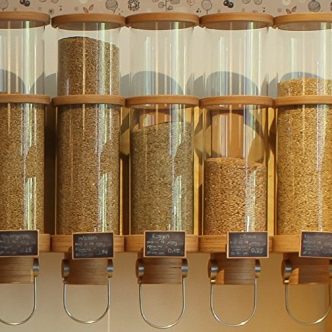 Hawos glass grain silo dispenser for 11 lbs (5 kg) grain