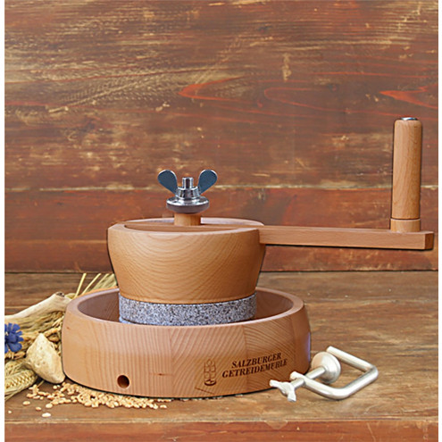 Hand-operated Grain Mill Model MH 4 with Grindstones Natural Granite