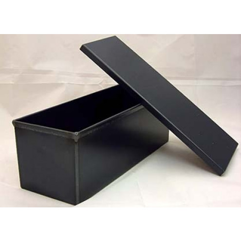 Blue glossy metal baking pan with lid, for 1.65lb (750g)